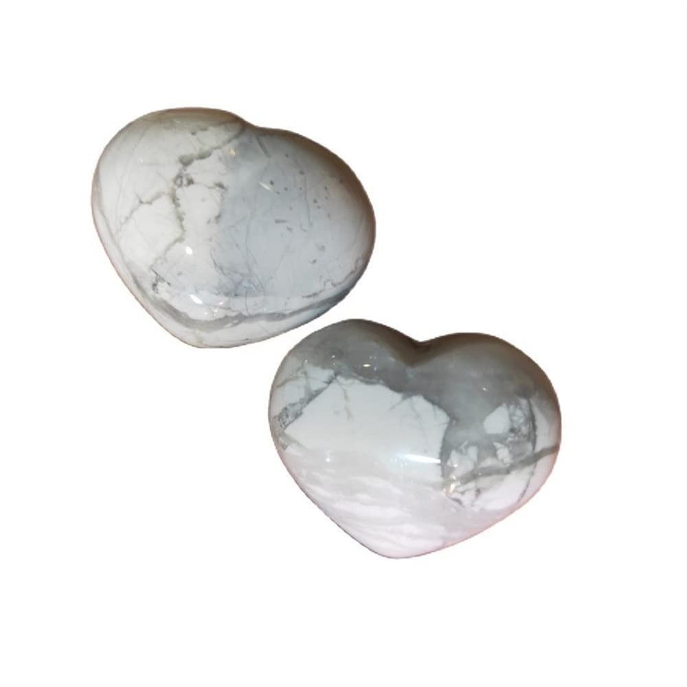 MCQWOMFQAK Natural Quartz Crystals, 2 Pieces, White-Turquoise Heart Stones