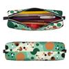 NTVOWPZO Pencil Case, Large Pencil Pouch with Mailbox Illustration, Green and Brown Polka-Dot Pattern view 2