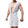 RUMAOZIA Men's Transparent Mesh Robe, Long Lace Bathrobe view 3