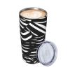OCELIO Straw Tumbler with Lid, Vacuum-Insulated Stainless Steel, 590 mL, Black and White view 2
