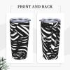 OCELIO Straw Tumbler with Lid, Vacuum-Insulated Stainless Steel, 590 mL, Black and White view 3