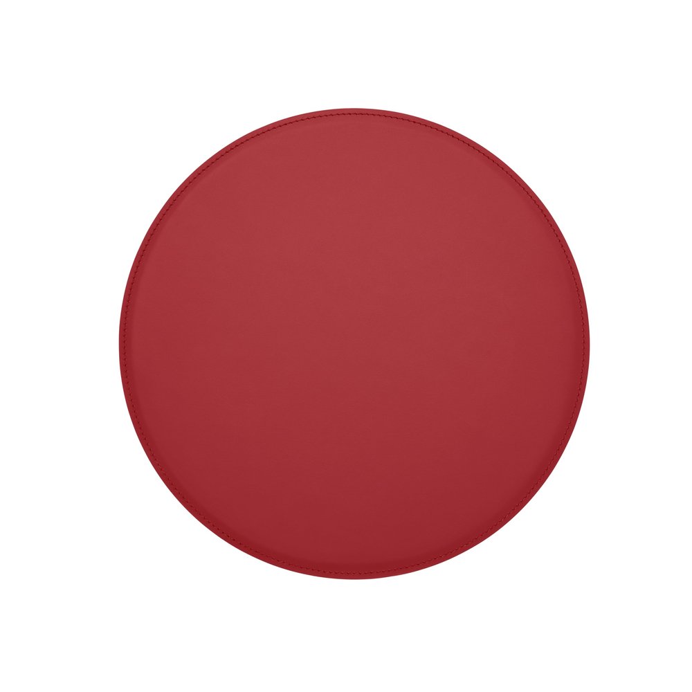 Eglooh Atlante Round Leather Desk Mat, Light Red, 60 x 60 cm