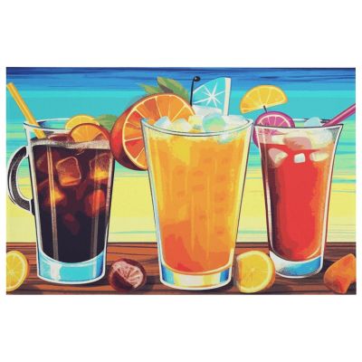 Happy Hour Doormat for Entryways, Non-Slip and Absorbent