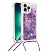GoodcAcy Case Compatible with Samsung Galaxy S21 Plus, Purple Glitter Quicksand Case with Adjustable Strap view 2