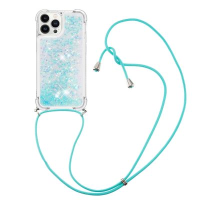 GoodcAcy Case Compatible with Google Pixel 8, Glitter Quicksand Case with Adjustable Lanyard, Light Green