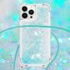 GoodcAcy Case Compatible with Google Pixel 8, Glitter Quicksand Case with Adjustable Lanyard, Light Green view 4