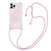 GoodcAcy Case Compatible with Oppo A54 5G, Adjustable Glitter Quicksand Case with Strap, Clear, Light Pink view 1
