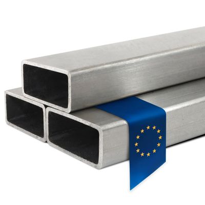 Stahl-Shop24 Stainless Steel Rectangular Tube 40 × 15 × 1.5 mm, 2000 mm, V2A, Brushed