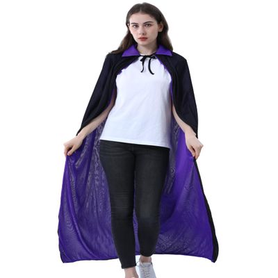 LIKPOJA Adult Reversible Hooded Halloween Cloak, Red and Black Vampire Costume Cape
