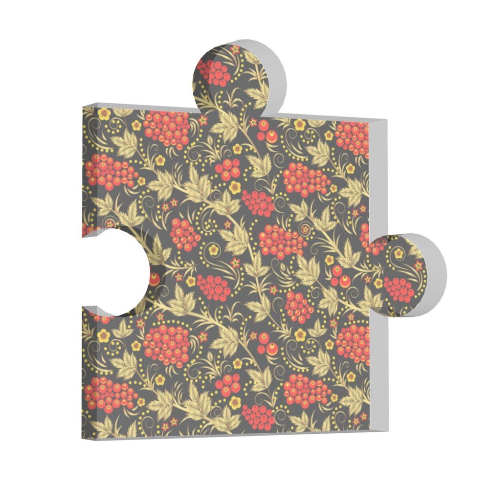 Traditional Russian Cranberry Puzzle Acrylic Plaque