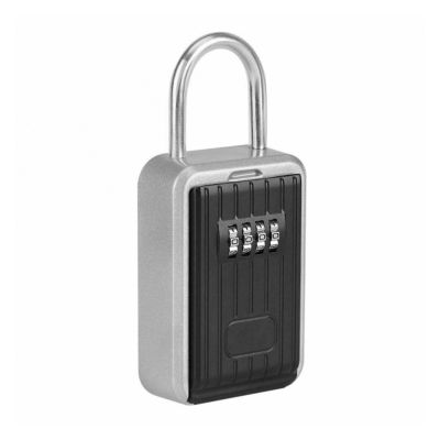 Wall-Mounted Key Lock Box with 4-Digit Combination and Weatherproof Cover