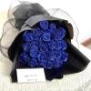Goniome Glitter Rose Bouquet, Blue, 24-Piece Artificial Flowers view 2