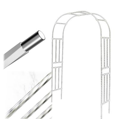 Garden Arch for Climbing Plants, 120×240/150×240/180×240/210×240 cm, Wedding Pergola Trellis for Jasmine and Clematis, White, 230×240 cm (W×H)