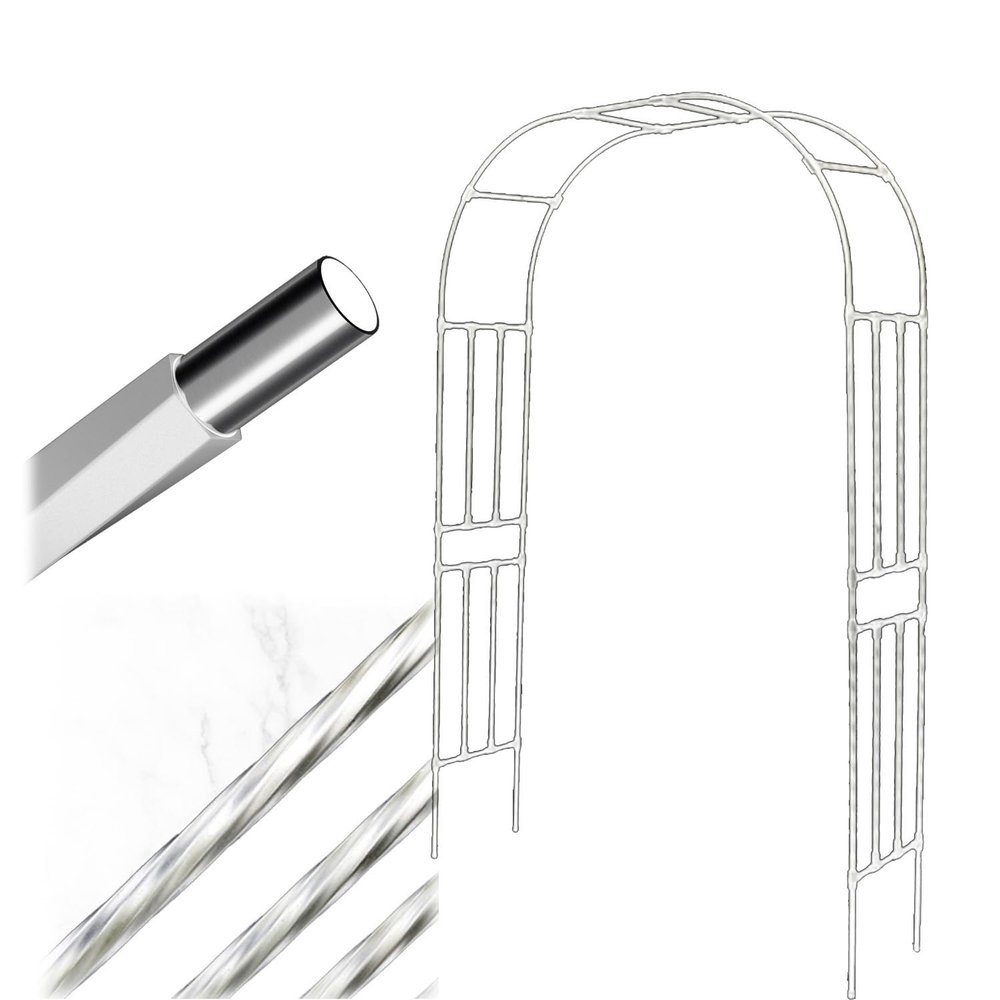 Garden Arch for Climbing Plants, 120×240/150×240/180×240/210×240 cm, Wedding Pergola Trellis for Jasmine and Clematis, White, 230×240 cm (W×H)