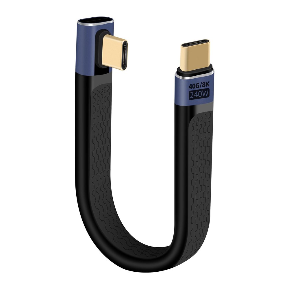 RIIEYOCA 240W Short USB-C Cable, 90-Degree, 40Gbps