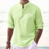 Men's Long-Sleeve Slim-Fit Casual Pineapple Plaid Button-Down Shirt, Green, XL view 3