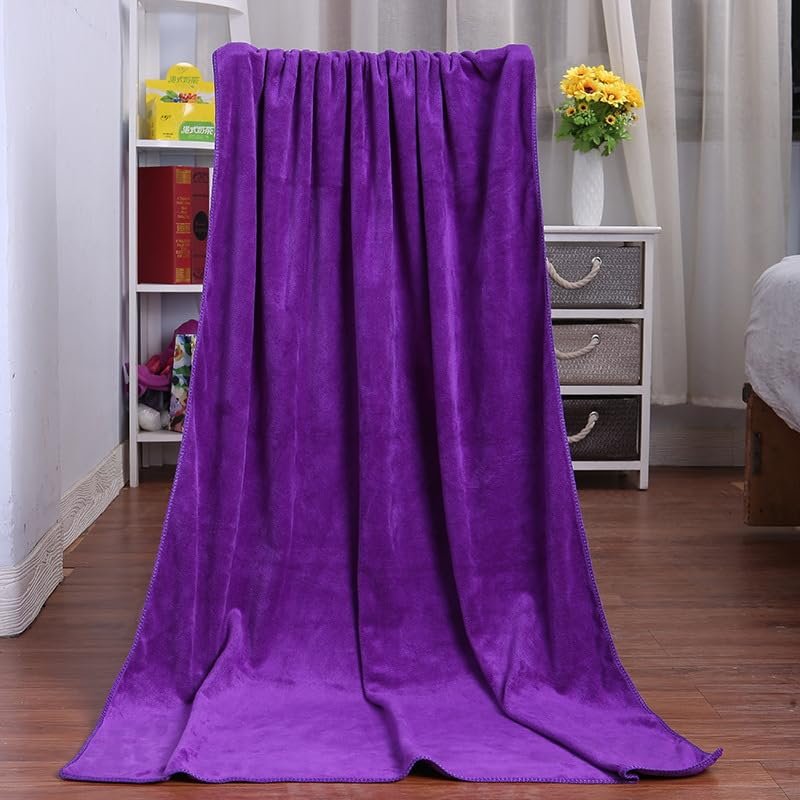 Quick-Drying Microfiber Bath Towel, Purple, Medium