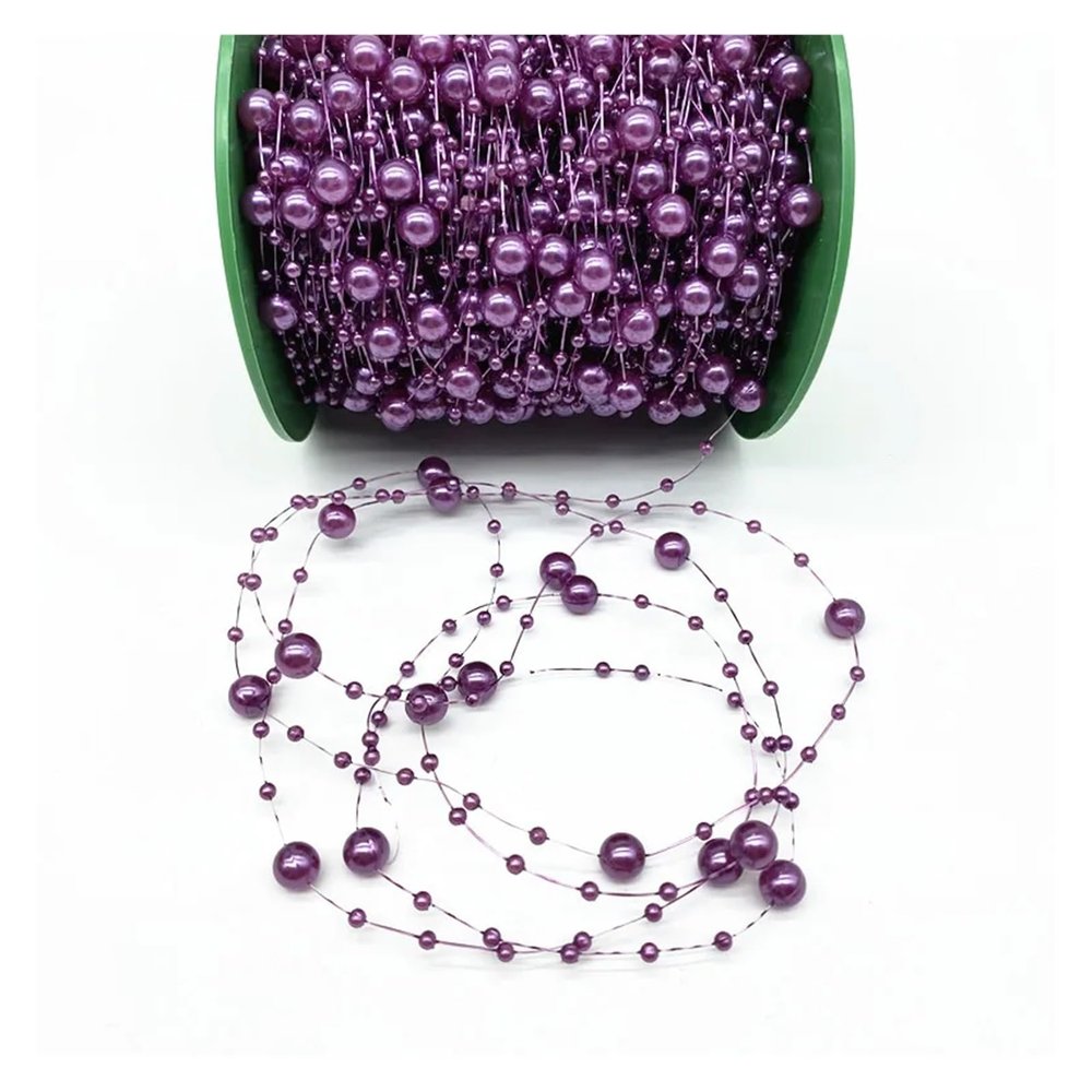 2-Yard 3 mm Artificial Pearl Strand, Purple