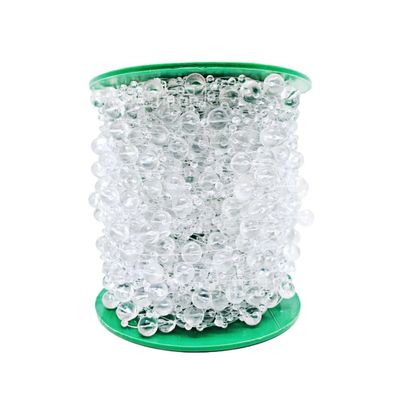 Faux Pearl Garland Decoration, Clear White, 100 Meters