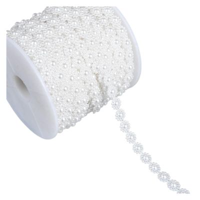 2-Yard Faux Pearl Chain Trim for DIY, Wedding & Home Decor (B03-5)