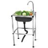 Mobile Freestanding Stainless Steel Kitchen Sink with Faucet, Single Bowl, 38 x 32 cm view 1