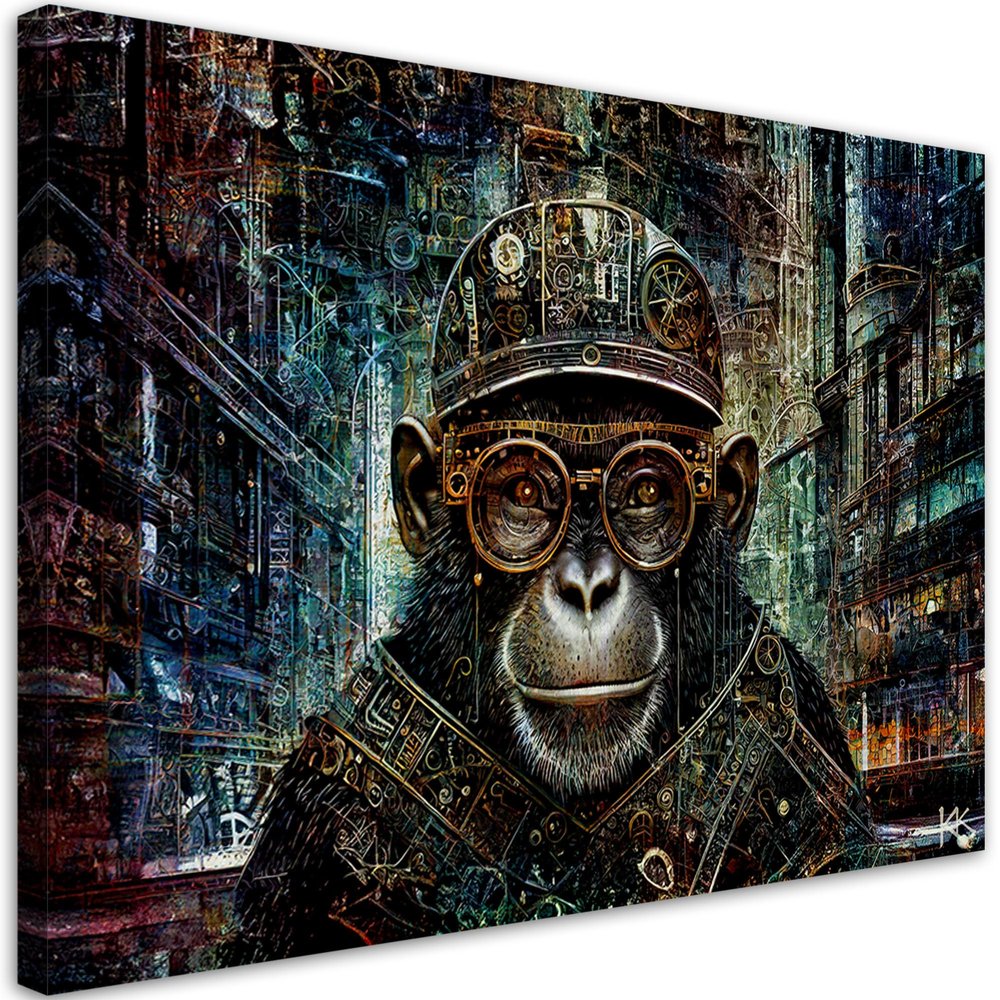 KunstLoft "Cyber Simian Sentinel 1" Canvas Print, 60 x 40 cm, Landscape
