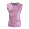 Men's Stylish Casual 1970s Disco Party Vest, Purple, XXL view 1