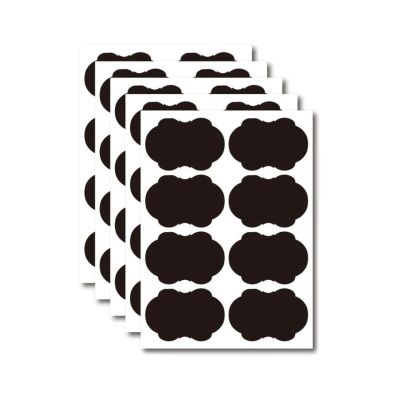 Colorful Chalkboard Labels: Round, Rectangular, and Heart-Shaped Stickers