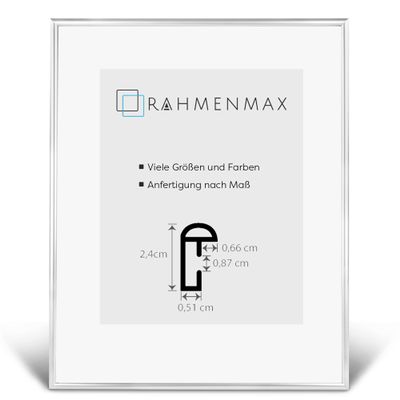 Ohio Plastic Frame for 54 x 60 cm Picture, Silver, with Acrylic Glazing