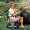 Garden Stool with Wheels, Height-Adjustable 360-Degree Swivel Metal Seat view 4