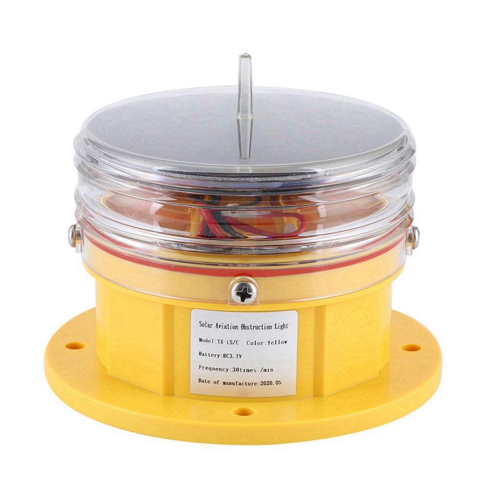 Solar LED Marine Beacon Light, 360° Flashing, IP68 Waterproof
