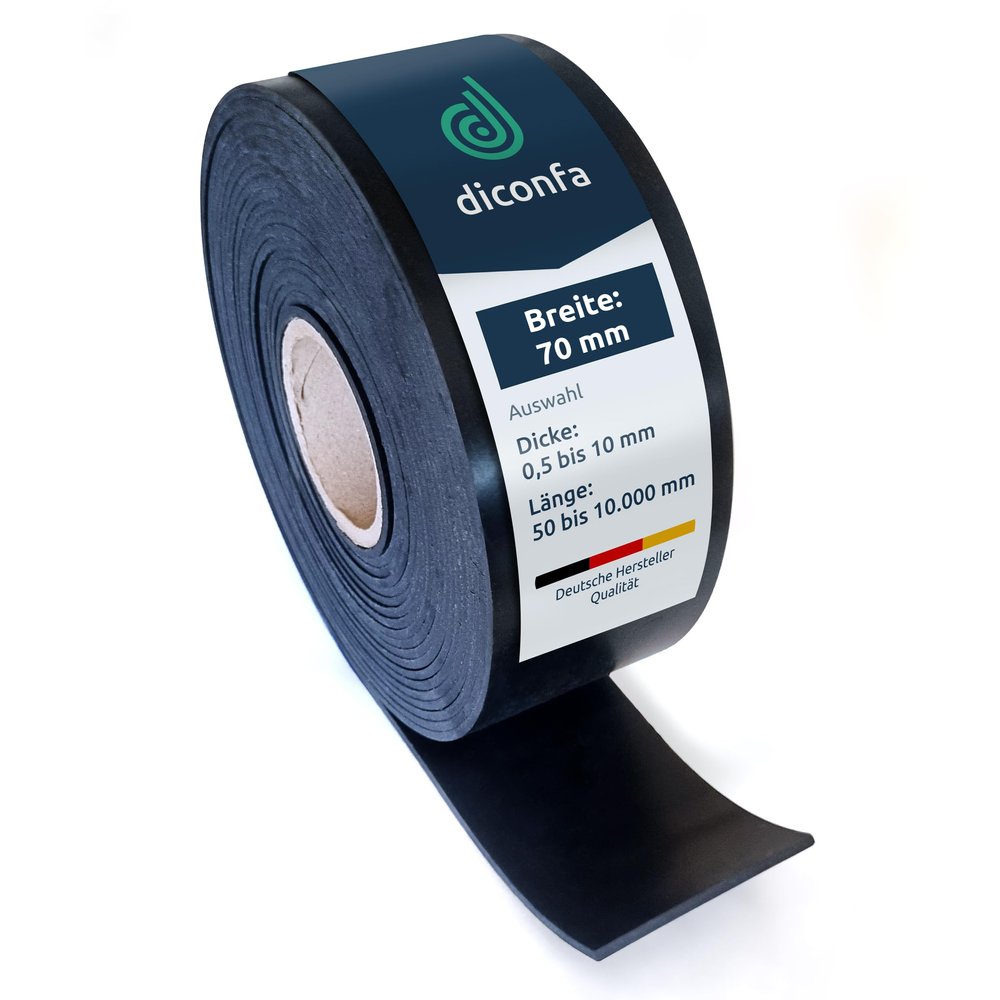 diconfa SBR Rubber Strip, 70 mm Wide, 6,600 mm Long, 4 mm Thick