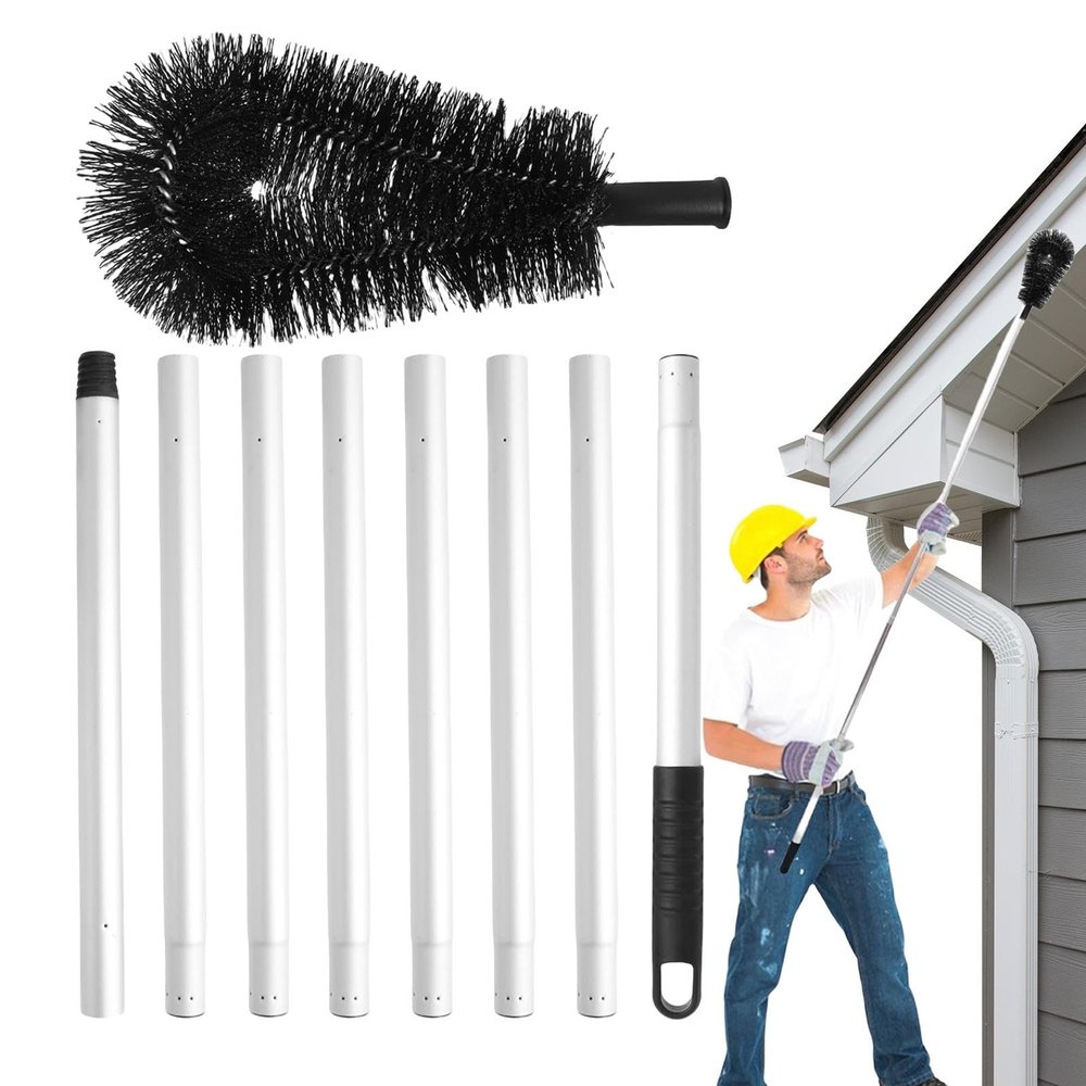 Gutter Cleaning Brush with Extension Pole