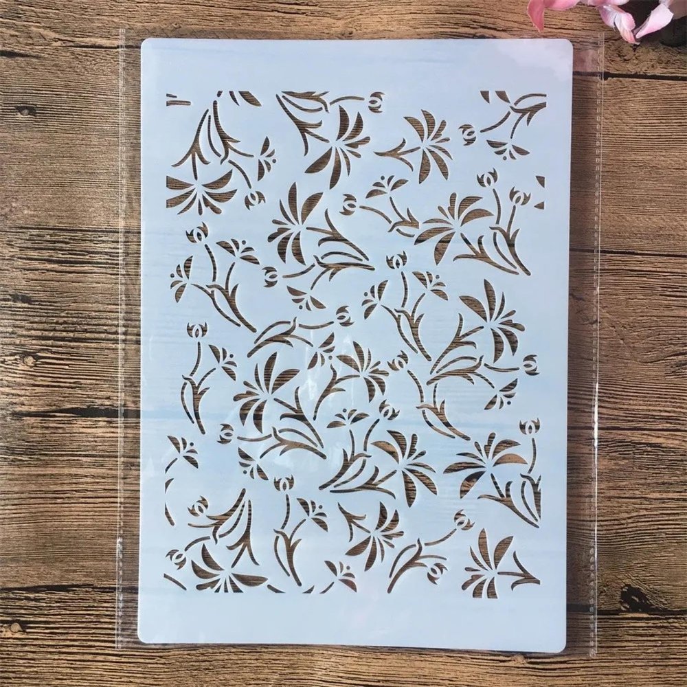 Craft Stencils, A4, 29 cm, Small Grass Texture