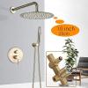 Brushed Gold Shower Mixer Faucet, Concealed Rain Shower Set, 10-Inch Shower Head view 2