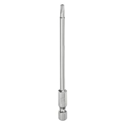 QUARKZMAN T15 Security Torx Bit, 1/4-Inch Hex Shank, 100 mm, S2 Steel