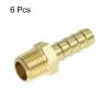QUARKZMAN Brass Hose Barb Fittings, 6-Pack, 5/16" Barb x 1/4" NPT Male view 3