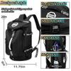 Sports Duffel Bag, 4-Way Waterproof Backpack with Shoe and Laptop Compartments, Black view 4