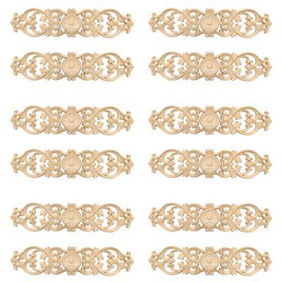 VENOAL 12-Piece 30 x 7 cm Wood Carving Appliques, Carved Corner Trim for Home Decor, Cabinets, Beds, and Decorative Onlays