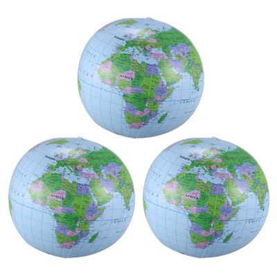 VENOAL 3-Pack Inflatable Toy Globe, Geography Map Ball, 40 cm