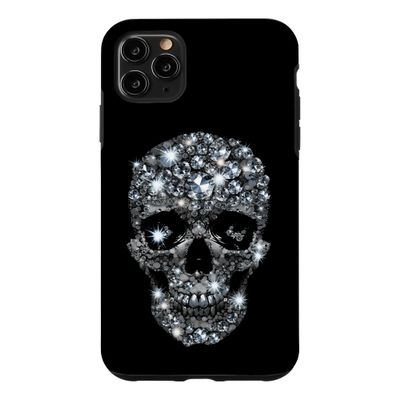 iPhone 11 Pro Max Case, Skull Made in Diamonds Graphic Design