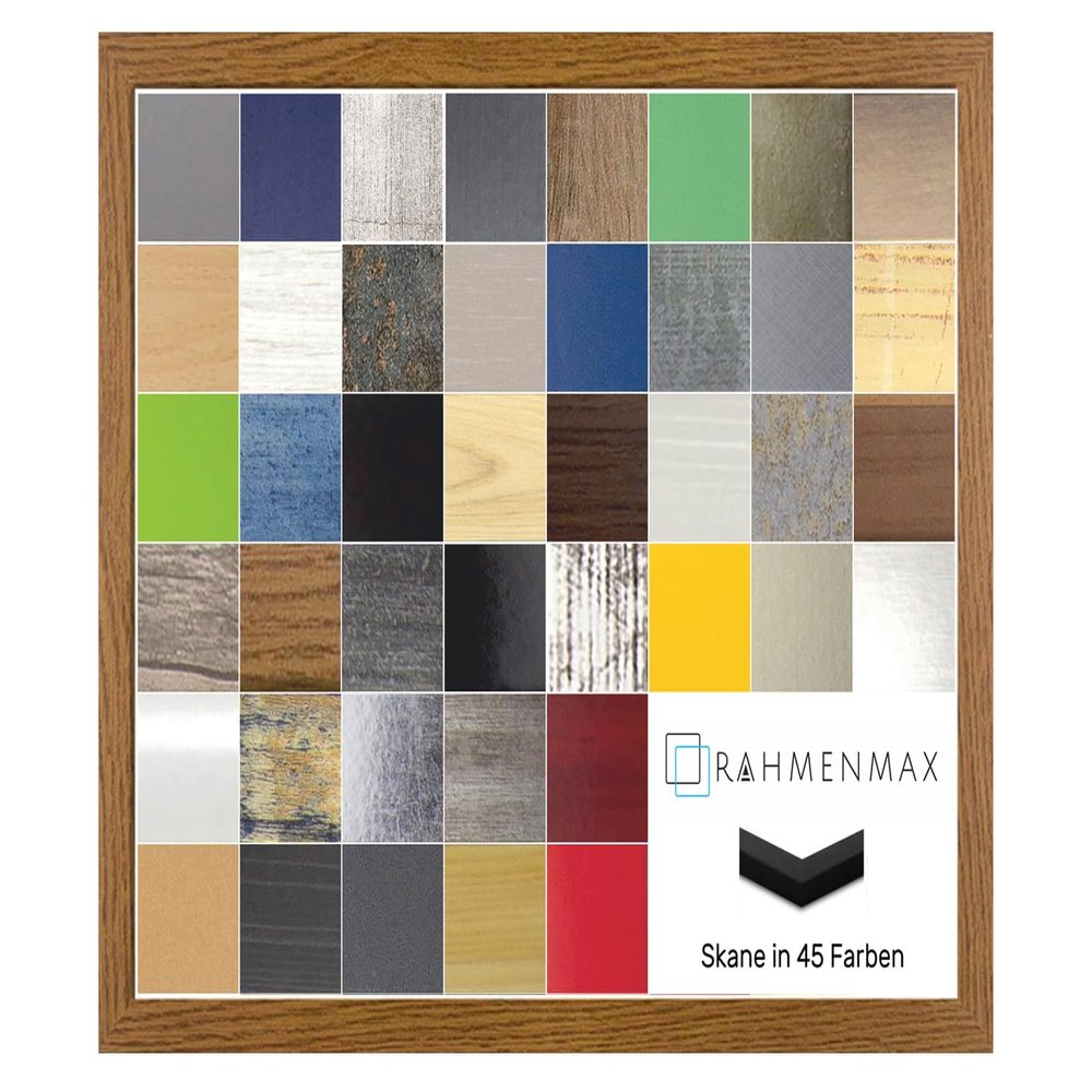 RahmenMax Skane Puzzle and Poster Frame 18 x 24 in, Rustic Oak Look, Handmade, with Anti-Glare Acrylic