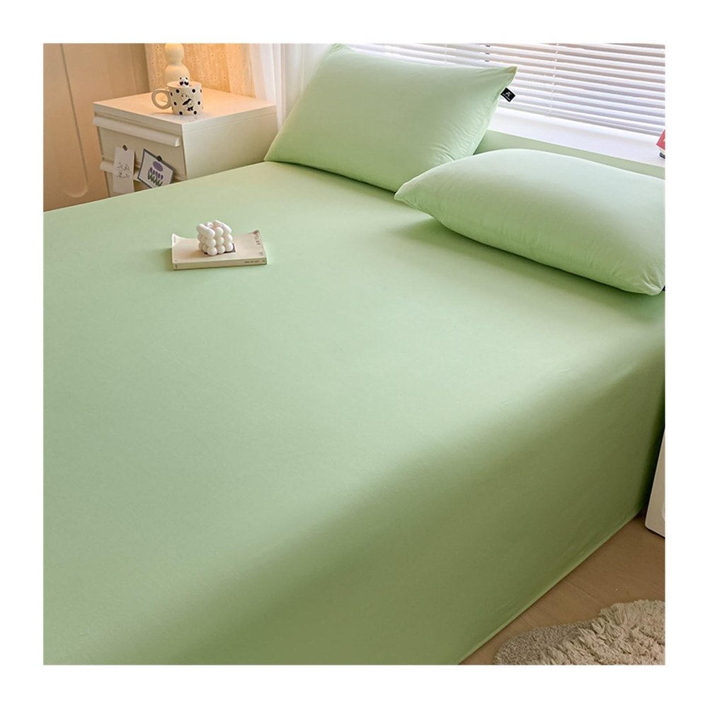 Luxury 100% Cotton Flat Sheet, No Elastic, Leaf Green, 90 x 98 in