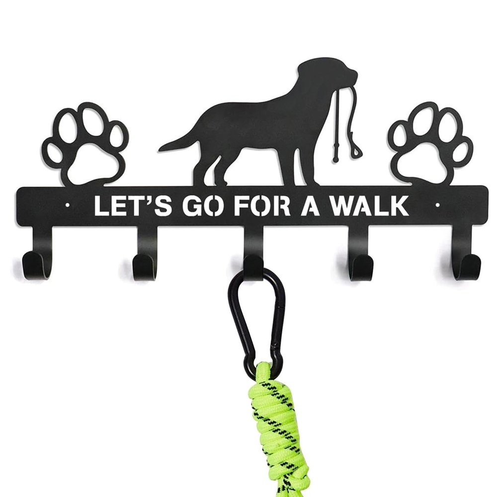 Wall-Mounted Dog Collar Holder & Key Rack