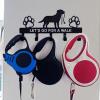 Wall-Mounted Dog Collar Holder & Key Rack view 3
