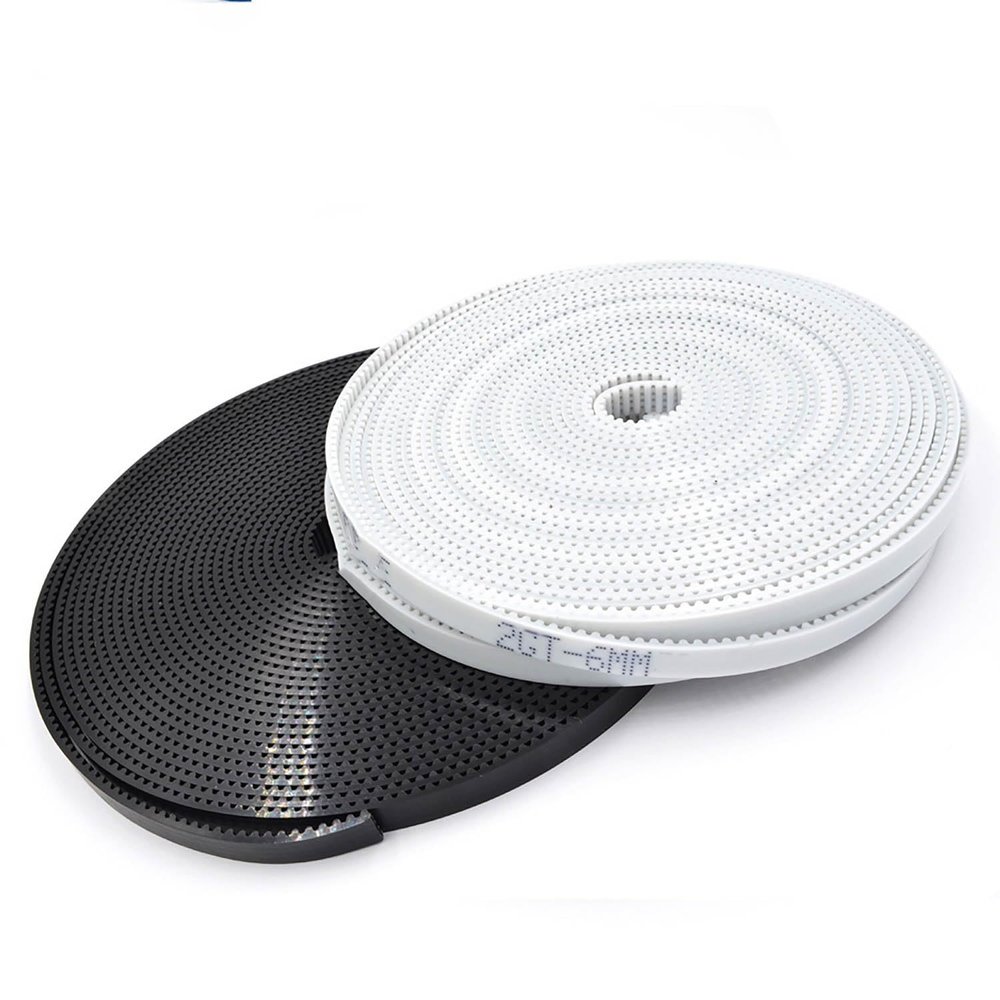 Pangocho Open-Ended 2GT Timing Belt, PU with Steel Core, GT2, 6 mm, 50 m, Black