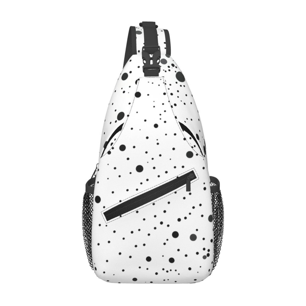 Unisex Crossbody Backpack for Sports, Running & Hiking – Black/White, Black, One Size