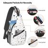 Unisex Crossbody Backpack for Sports, Running & Hiking – Black/White, Black, One Size view 4