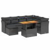 Juroupi 8-Piece Garden Sofa Set with Cushions, Black Poly Rattan - 3270950 view 2