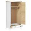 KOIECETA Solid Pine Wood Wardrobe, White and Honey Brown, 89 x 50 x 170 cm view 3